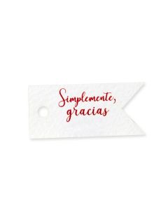 Tarjeta Simplemente, gracias 3,7x1,7cm. (preciox77u) min.77