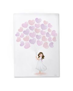 Stampa albero delle impronte Comunione bambina con gonna 29,5x42cm