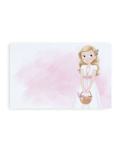 First communion Card girl with basket