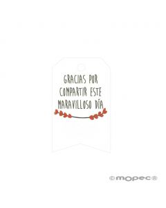 T.Gracias por compartir,cor. rojos 3x5cm (preciox36u) min.36