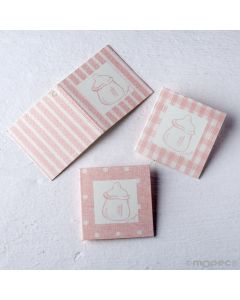 Tarjeta biberón rosa R/T/C, precio x 102 uds.