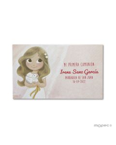 Estampa Comunión niña paloma, precio x 25uds., min.25