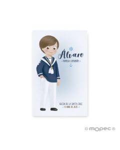 Communion navy blue sailor card, price x 25pcs