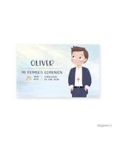 Estampa Comunión niño manos bolsillo precio x 25uds., min.25