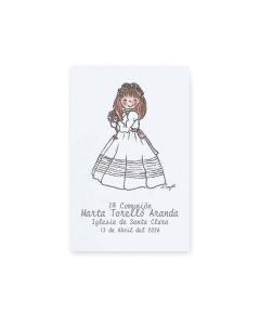 Estampa niña Comunión con libro, 25 unidades