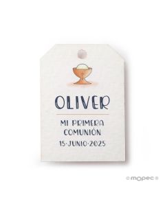Tarjeta Comunión cáliz esquinas 2,7X4cm 