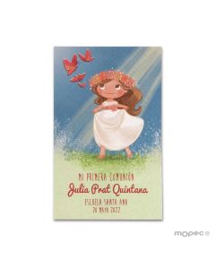 Estampa de Comunión niña pradera morena(preciox25u) min.25