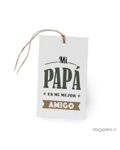 Mi Papá es mi mejor Amigo card with cord included 