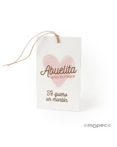 Carte Abuelita eres la mejor avec cordon 6x10cm