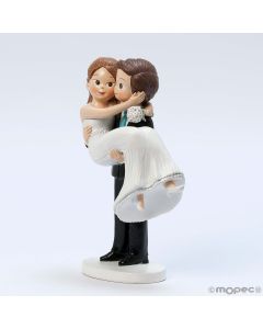Figura pastel novia en brazos Pop&Fun 20x13,5cm