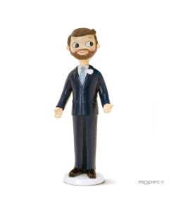 Figurine pour gâteau de marriage,marié Pop&Fun barbe 21cm