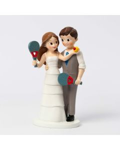 Cake topper Paddle bride and groom 10.5 x 18.5cm.