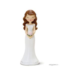 Pop & Fun cake topper bride with closed eyes, 21cm.