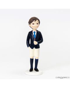 Figura pastel Comunión niño moreno pantalón corto 16cm.