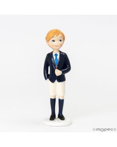Figura pastel Comunión niño rubio pantalón corto 16cm.