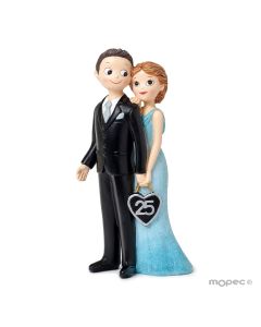 Figurine 25ème anniversaire de mariage Pop&Fun 21cm.