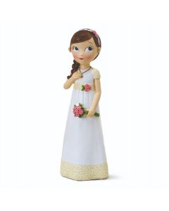 Figura niña comunión vestido romántico, 16,5cm.