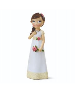 Figurine gâteau en résine fille romantique Communion 16,5 cm