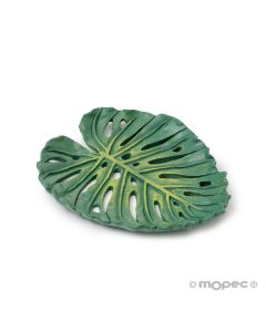 Tropical leaf resin plate 10x11,5cm.