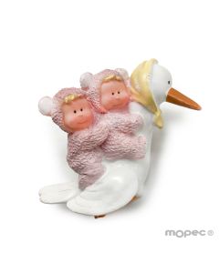 Twin baby girl on stork 6cm