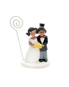 Wedding couple with flowers cardholder 9,5cm