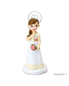 Porte-cartes en résine fille romantique Communion, 11cm