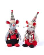 Petite souris noeud papillon écharpe carreaux 17cm 1choc.,8p