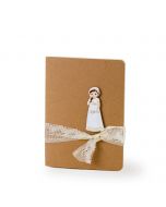 Libreta pequeña adornada figura niña Comunión romántica