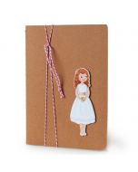 Blocco note grande decorato bambina abito corto Comunione