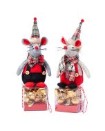 Mouse bow tie checkered scarf 17cm 8 croki-choc.2asstd.