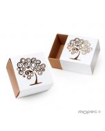 Boîte carrée arbre da vie 6x4x6cm.