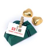 Scatola piramidale verde biglietto M.Christmas 2 cora-choc