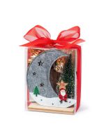 Coffret cadeau de Noël, tablier, leds, noeud rouge 20minifru