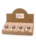 Set 24 cajas kraft 2 napolitanas pinza Papa Noel fieltro