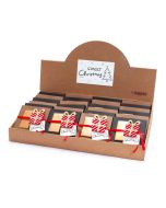 Expositor 24 cajas de 2 napolitanas con pinza navideña regalo y tarjeta