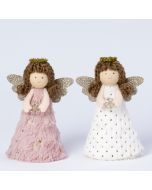 Angelitas corona y alas doradas, vestido largo stdo. 2