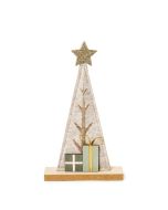 Figura di albero in feltro e base in legno da 26cm.