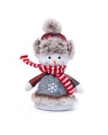 Muñeco nieve bufanda y gorro orejeras 16cm