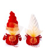Gnomos gorro en color rojo y blanco con 1 bombón