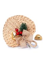 Éventail de palmier tressées déco Noël 1corachoc 13x14cm