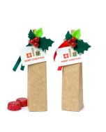 Scatola clip agrifoglio con carta M.Christmas 2cioccolatini