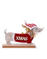Figura in feltro a forma di bassotto, X´mas cartello 3crokis