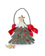 Cesto fieltro verde Árbol 38cm.8 croki-choc