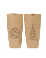 Pack 24 kraft paper bags Merry Christmas 12x22,5cm