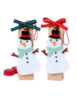 Boîte Kraft avec bonhomme neige suspendu 2 choc.asst.min.6