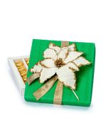 Boîte verte avec Poinsettia 20 cora-choc 20x20x3cm.*