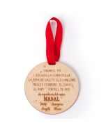 Ciondoli legno personalizzati, nastro, Cagar el Tió9cm
