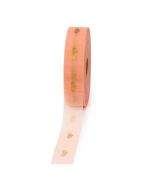 Nastro organza 30mm stampa ad anello salmon 100m