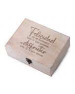 Scatola in legno con messaggio Felicidad 23x17 cm.