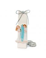 Surfer bride and groom magnet in a box of 2 chocolates